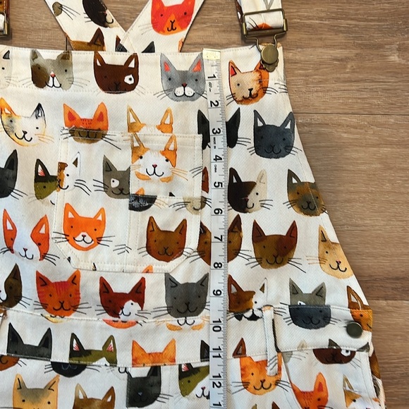 SW Wardrobe Meow Cat Print Overalls with Pockets Size - Large - Picture 6 of 9